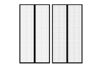 Moustiquaire GENERIQUE Habillages de fenêtre categorie nouakchott rideau de porte contre insectes 210x100cm 2 pcs magnétique noir