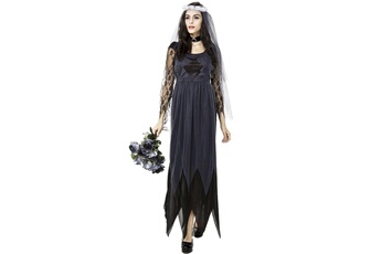 Déguisement adulte Wewoo Déguisement costume d'halloween femmes dentelle mousseline soie robe noire ghost bride vêtements cosplay game uniformes taille: l buste: 80cm tour 72c