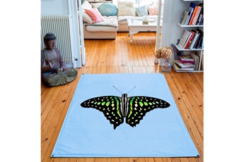 Tapis pour enfant Artpilo Tapis rectangulaire velours antidérapant imprimé papillons green butterfly - 135 x 200 cm