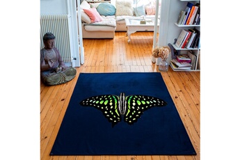 Tapis pour enfant Artpilo Tapis rectangulaire velours antidérapant imprimé papillons green butterfly - 135 x 200 cm