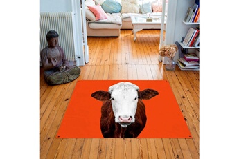 Tapis pour enfant Artpilo Tapis carré velours antidérapant imprimé animaux mrs cow - 135 x 135 cm