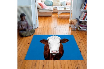 Tapis pour enfant Artpilo Tapis carré velours antidérapant imprimé animaux mrs cow - 135 x 135 cm