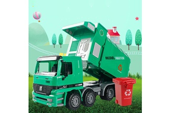 Autre véhicule télécommandé AUCUNE Jouet de camion à ordures alimenté par friction avec un véhicule de poubelles vert