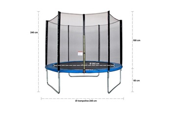 Trampoline Marque Generique Trampoline maxi eco trampoline ø 250 cm - bleu - avec filet