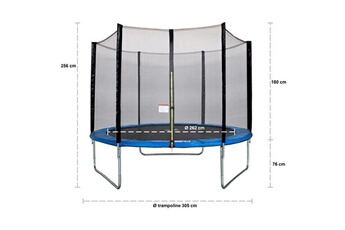 Trampoline Marque Generique Trampoline trampoline maxi eco ø 300 cm bleu - avec filet, echelle, couverture de protection