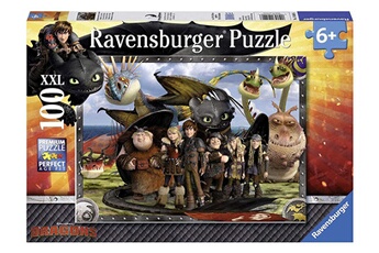 Puzzle Ravensburger Ravensburger - 10549 - puzzle enfant classique - dragons - krokmou et ses amis - 100 pièces xxl