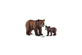 Figurine pour enfant Schleich Schleich wild life 42473 - figurine maman grizzly avec ourson