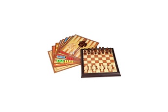 Jeu d'échecs AUCUNE Coffret multijeux - jeux d'échecs 12 en 1 - pieces en bois