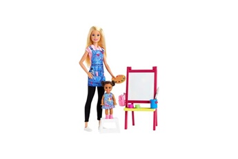 Poupée Alpexe Barbie professeure d'art blonde - gjm29 - coffret poupée mannequin - 3 ans et +
