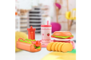 Autre jeux éducatifs et électroniques AUCUNE Faire semblant jouer foods boissons hamburger frites set gâteau jouets d'intérieur pour enfant
