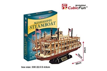 Maquette GENERIQUE Mississippi steamboat: kit de construction 3d cube fun kit 1: 100 142 pièces