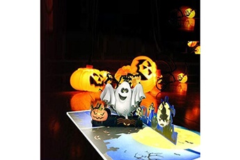 Autres jeux créatifs AUCUNE Halloween 3d surprise citrouille fantôme cartes fête anniversaire de voeux 2pc - multicolore