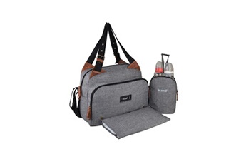 Sac à langer Baby On Board Baby on board- sac a langer - sac titou gris chiné - 2 compattiments 8 poches - sac repas - tapis a langer sac linge sale at.
