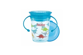 Autre accessoire repas bébé Nuby Tritan gobelet magique 360° avec anses - aqua - 240 ml