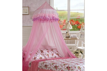 Moustiquaire Costway Ciel de lit moustiquaire d'enfant dôme dentelle protection insectes rosé romantique neuf