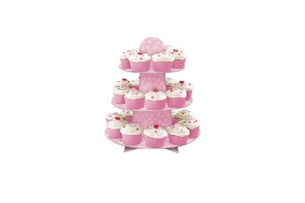 Article et décoration de fête GENERIQUE Support rose 24 cupcakes 3 étages taille unique