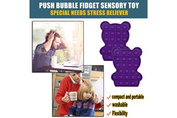 Autre jeux éducatifs et électroniques AUCUNE Animal bear push bubble fidget jouet sensoriel autisme besoins spéciaux anti-stress - violet