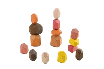 Autre jeux éducatifs et électroniques AUCUNE Jouet pour enfants de puzzle d'empilage pierre bois hêtre à gros grain voir qui tombe en premier - multicolore