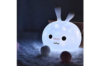 Veilleuses We Wekids lampe de chevet pour enfant/bébé - veilleuse lapin nomade à motifs étoilés sans fil 3 couleurs 3 effets réglable led - rechargeable - blanc