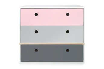Commode et table à langer Wookids Commode colorflex pink-p/s grey