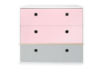 Commode et table à langer Wookids Commode colorflex s pink-p grey