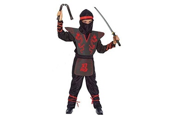 Déguisement enfant Ciao Ciao ninja fighter costume bambino, noir/rouge, 7-9 ans fille
