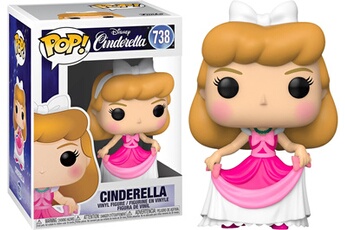 Figurine pour enfant Zkumultimedia Disney - cendrillon - bobble head pop n° 738 - cendrillon en robe rose