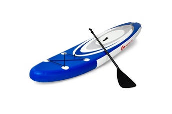 Aire de jeu gonflable Costway Stand up paddle board gonflable 305x80x15cm en pvc accessoires pagaie réglable 160-210 cm sac à dos leash pompe charge 120kg