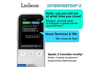 Autre jeux éducatifs et électroniques Lexibook Interpretor 2 - traducteur vocal instantané d'intelligence artificielle 137 langues avec appareil photo
