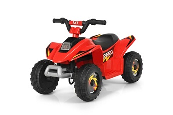 Véhicule électrique pour enfant Costway Quad buggy electrique pour enfant 6 v 4,5 km-h max voiture pour enfants de 3 ans+ rouge