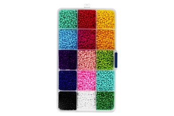 Bijou de déguisement Avizar Kit diy bijoux mini perles multicolores avec nylon et crochet boîte solide