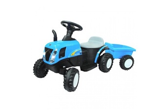 Véhicule électrique pour enfant J A M A R A Ride-on tracteur new holland avec remorque bleu 6v
