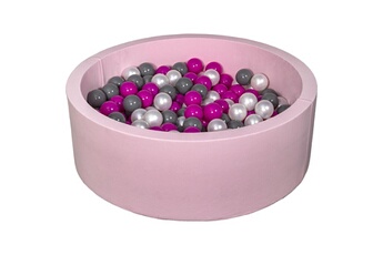 Balle, jouet sensoriel Velinda Piscine à balles aire de jeu + 300 balles rose perle, rose, gris