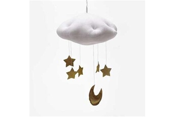 Drap bébé Wewoo Baby nursery plafond mobile party décoration clouds moon stars suspensions décorations chambre d'enfants pour literie de bébé or blanc