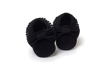 Autres cadeaux naissance Wewoo Chaussures bébé filles premiers marcheurs nouveau-nés bébés mocassins à semelle souple antidérapantes 13cm noir