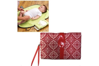 Couche bébé Wewoo Multifonctionnel portable bébé couche-culotte de stockage pliable imperméable isolation matelas à langer floral rouge