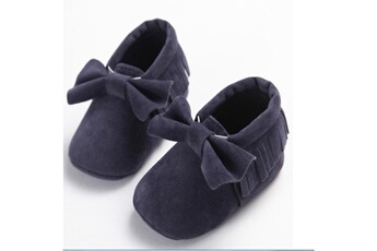 Autres cadeaux naissance Wewoo Chaussures bébé filles premiers marcheurs nouveau-nés bébés mocassins à semelle souple antidérapantes 13cm bleu foncé
