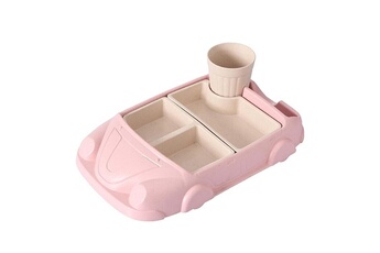 Autre accessoire repas bébé Wewoo Plaque de voiture de dessin animé pour bébé en fibre de bambou rose