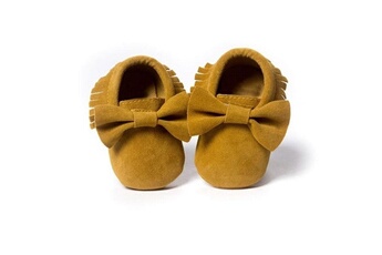 Autres cadeaux naissance Wewoo Chaussures bébé filles premiers marcheurs nouveau-nés bébés mocassins semelle souple antidérapantes 13cm marron