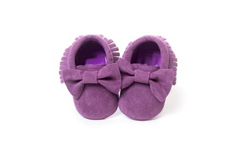 Autres cadeaux naissance Wewoo Chaussures bébé filles premiers marcheurs nouveau-nés bébés mocassins à semelle souple antidérapantes 13cm violet