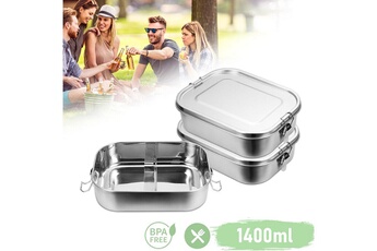 Coffret repas bébé Einfeben 2x 1400ml boîte à lunch boîte à lunch en métal boîte à lunch thermo-conteneur en acier inoxydable sans bpa