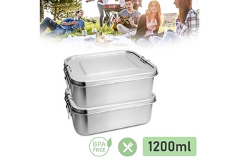 Coffret repas bébé Einfeben 2x 1200ml boîte à lunch boîte à lunch en métal boîte à lunch thermo-conteneur en acier inoxydable sans bpa