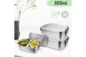 Coffret repas bébé Einfeben 2x 800ml boîte à lunch boîte à lunch en métal boîte à lunch thermo-conteneur en acier inoxydable sans bpa