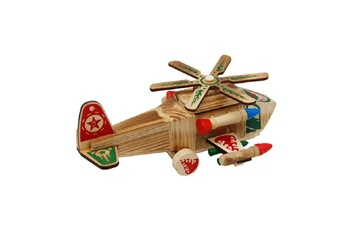 Autres jeux créatifs Wewoo Hélicoptère de simulation en bois modèle d'avion jouet décoration de bureau, style: hélicoptère