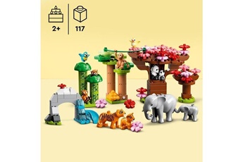 Autres jeux de construction Lego Lego 10974 duplo animaux sauvages d'asie, de 2 a 5 ans, figurines de bébé éléphants et tigres avec sons, avec tapis de jeu