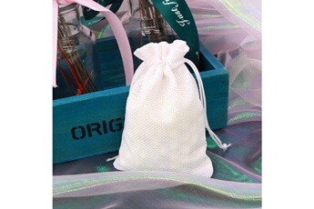 Article et décoration de fête Wewoo 50 pcs multi taille lin jute cordon cadeau sacs mariage faveurs de fête d'anniversaire de sacstaille 15x20cm blanc