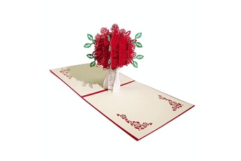 Article et décoration de fête Wewoo Carte de voeux stéréo 3 pcs rose 3d carte de sculpture sur papier fait main créative