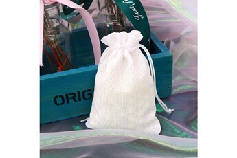 Article et décoration de fête Wewoo 50 pcs multi taille lin jute cordon cadeau sacs mariage faveurs de fête d'anniversaire des cordons sacstaille 17x23cm blanc