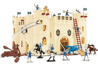 Figurine de collection Starlux Jeu château fort la forteresse des sables chevaliers soldats catapulte dragon et accessoires