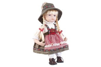 Poupée Pearl Pearl : poupée de collection en porcelaine avec costume bavarois traditionnel - fille